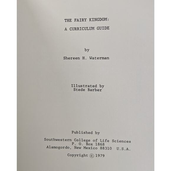 The Fairy Kingdom: A Curriculum Guide 1979 - Shereen Waterman Stede Barber - Picture 3 of 10